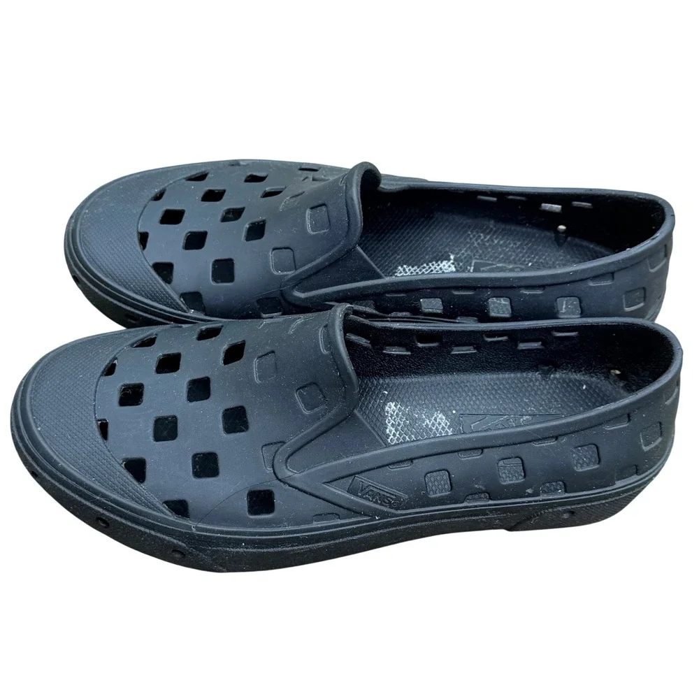 Vans Trek Slip-On Black Water Shoes Mens 5 Womens 6.5 Checkerboard Gorpcore EUC